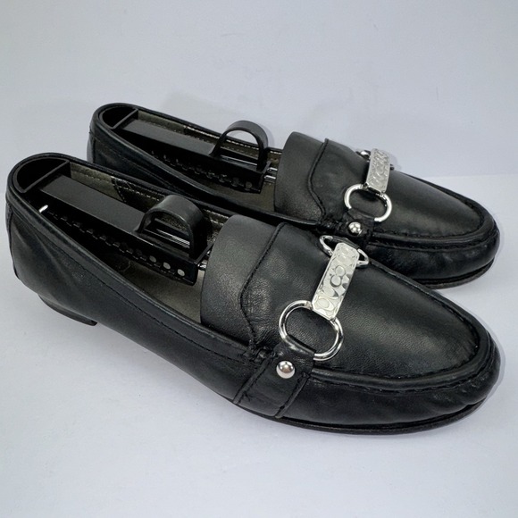 Coach Shoes - Coach Eileen BlackLeather Slip On Loafers Size 6B